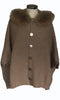 Fur Trimmed Cardigan with Detachable collar