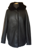 Stylish Reversible Sheepskin Jacket With Hood