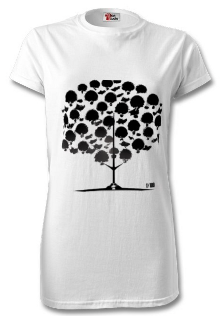 Limited Edition T Shirt. Plant A Tree in the style of Banksy