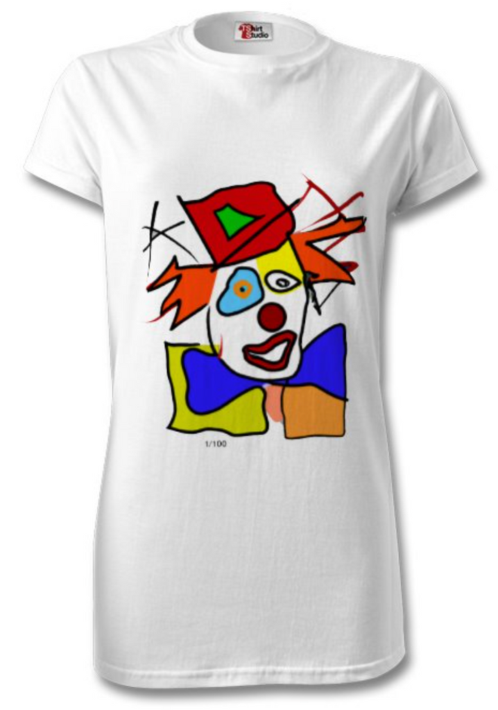 Limited Edition T Shirt. The Clown in the style of Jean-Michel Basquiat