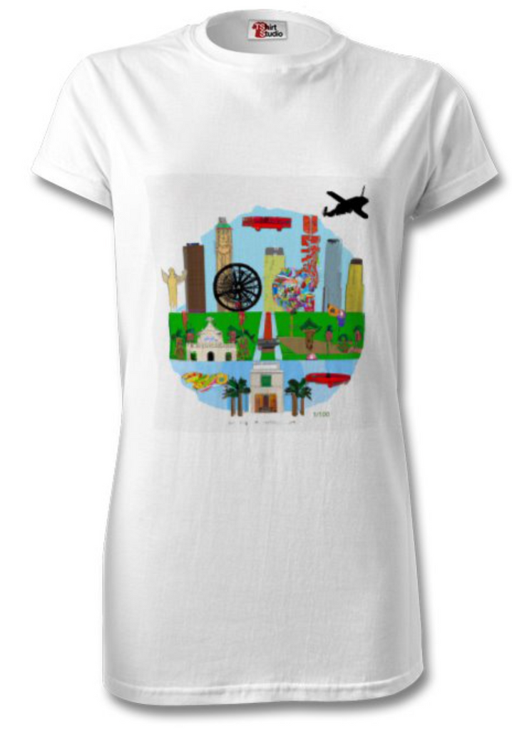 Limited Edition T Shirt. Los Angeles in the style of Damien Hirst