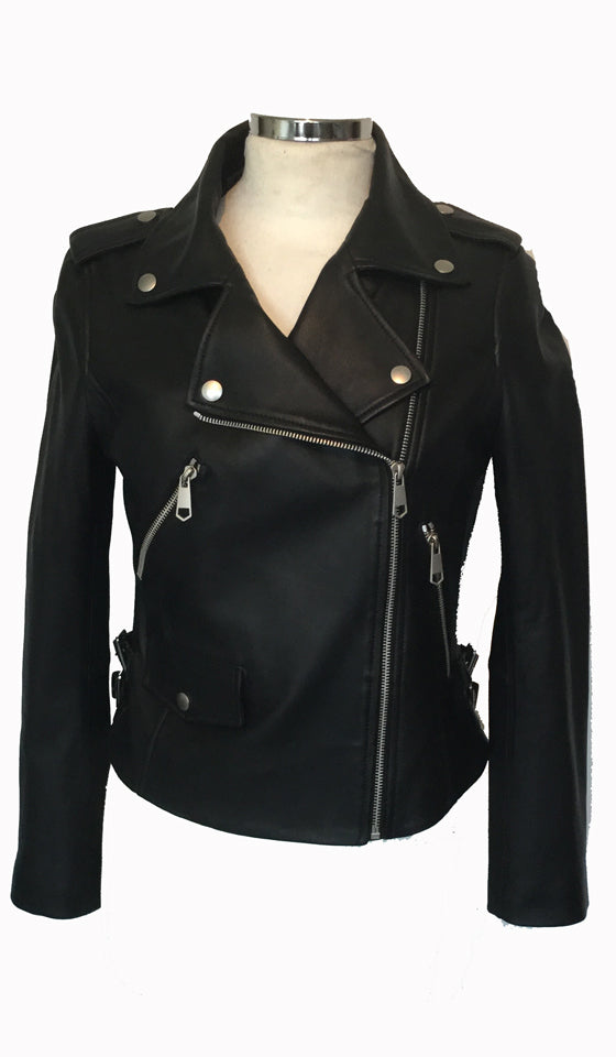 Real Leather Biker Jacket by COZI